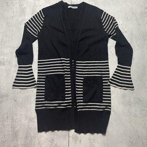 InCashmere Poncho‎ Ruana Womens Sz S Sweater Wrap Black Striped  100% Cashmere